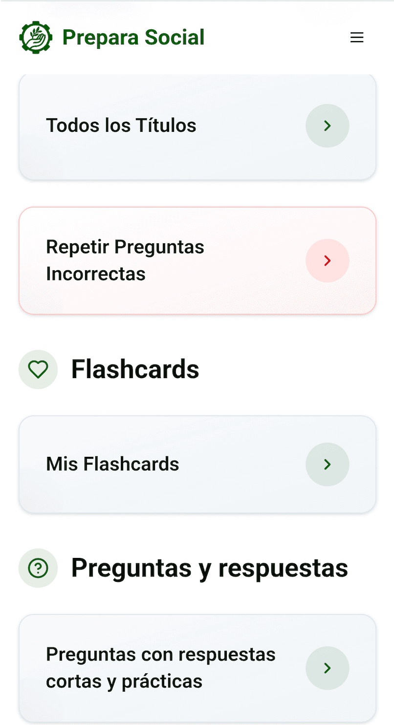 Listado de flashcards favoritas
