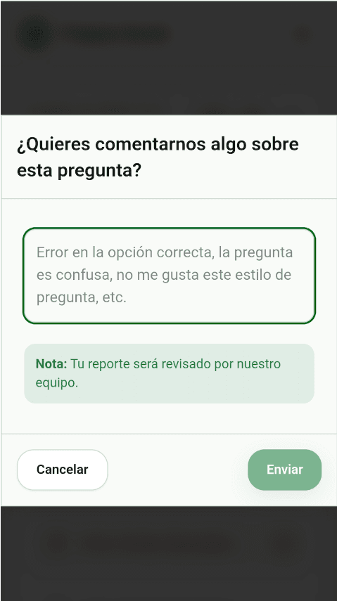 Formulario modal para redactar la impugnación